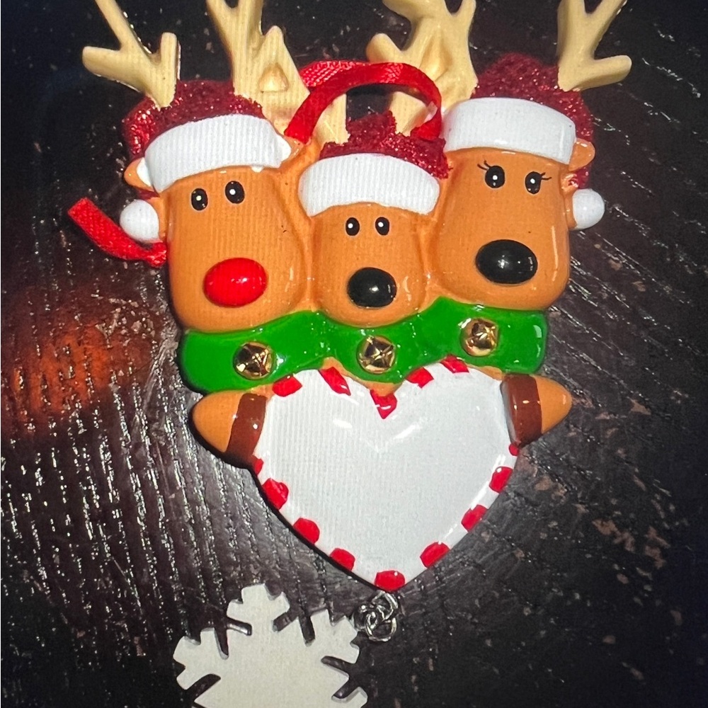 Reindeer Christmas Ornament with Heart